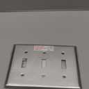 BESTTEN 2 Pack 3 Gang Toggle Switch Metal Wall Plate with hite or Clear Plastic Film, Industrial Grade Stainless Steel Material, Standard Size 4.50" x 6.38", Brushed Finish, Silver