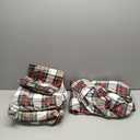 Comfort Spaces Cotton Flannel Sheets King Size, Ultra Soft Flannel Sheet Set with 14" Elastic Pocket , Plain Print Warm Flannel Bedding, Scottish Plaid Red 4 Piece