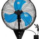 Wall Mount Fan 7000 CFM, 20" High Velocity Wall Oscillation Fan 3-Speed Industrial Walls Fans for Indoor, Ercial, Residential, industrial, Warehouse, Greenhouse, Workshop, Basement Use-ETL