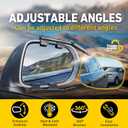 Extended Towing Mirrors, Universal Clip-On Side Mirror Extensions for Pickups, RVs, and Trailers, Tow Mirrors with Extenders (Model HA968)