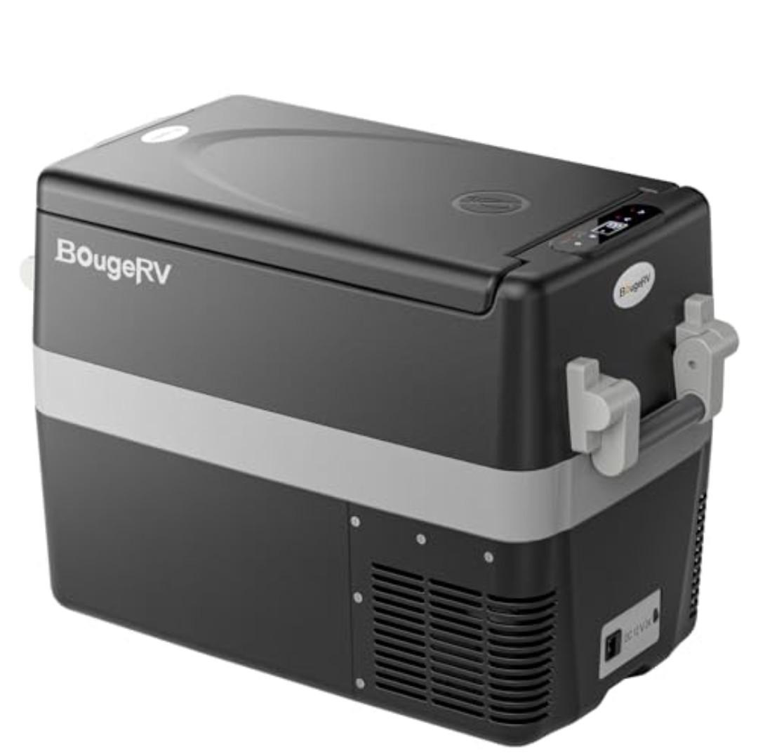 BougeRV 12V Refrigerator Fridge Freezer Portable Car Fridge 42 Quart Electric Cooler 12V/24V DC 110~240V AC for RV Camper Truck Jeep Pickup SUV Van Boat Camping Tailgating Road Trip Outdoor Travel