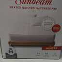 Sunbeam Restful Quilted Heated Mattress Pad Full 10 Heat Settings Auto-Shut Off Machine Washable White, 39in x 75in