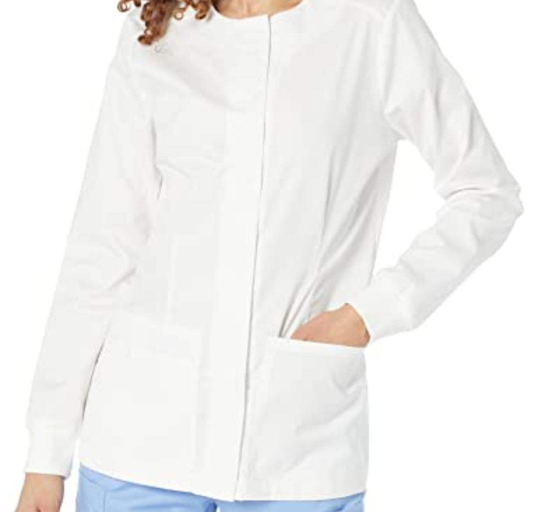 Amazon Essentials Women's Scrub Snap Jacket, Small, 3 Pcs