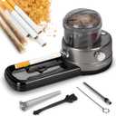 COOL KNIGHT Electric Cigarette Rolling Machine, Portable Tobacco Injector Machine can Grind Filled with Herb, Tobacco, etc. Suitable for Cigarette Tubes and Rolling Papers (Dark Grey)
