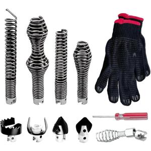 10PCS Drain Snake Drill Attachment for Drain Auger Cutter Kit Compatible with RIDGID K-400 C-4 C-6 C-7 C-8 C-9 5/8" Drain Snake Cable Heads Tips, Replace T-202 T-205 T-211 A-13