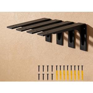 10 inch x 6 inch Shelf Support Bracket Heavy Duty, L Shelf Brackets ,max Load 300lbs, , Metal Brackets for Shelves, Counter top Bracket ,Corner Brace,Pack of 4. (10 "x 6 " Supporting Bar)