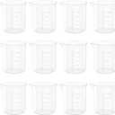 12 Pcs 3.4 Oz Transparent Lab Measuring Cup, 100ml Plastic Beaker Cups, for Science Experiment, Liquid Measuring
