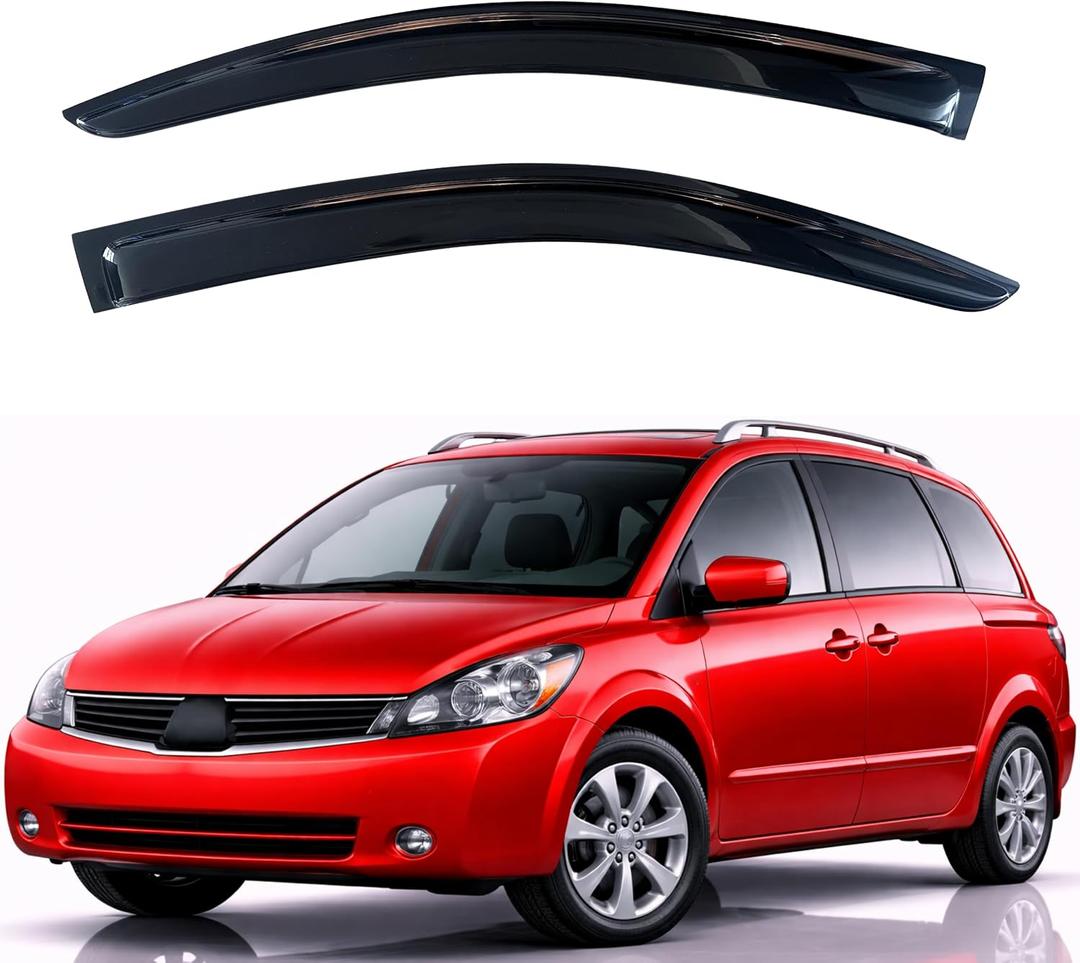KPY Rain Guards Fit for 2004-2009 Nissan Quest, Out-Channel Window Visors Vent Wind Deflectors 2PC, Car Accessories for 04-09 Quest
