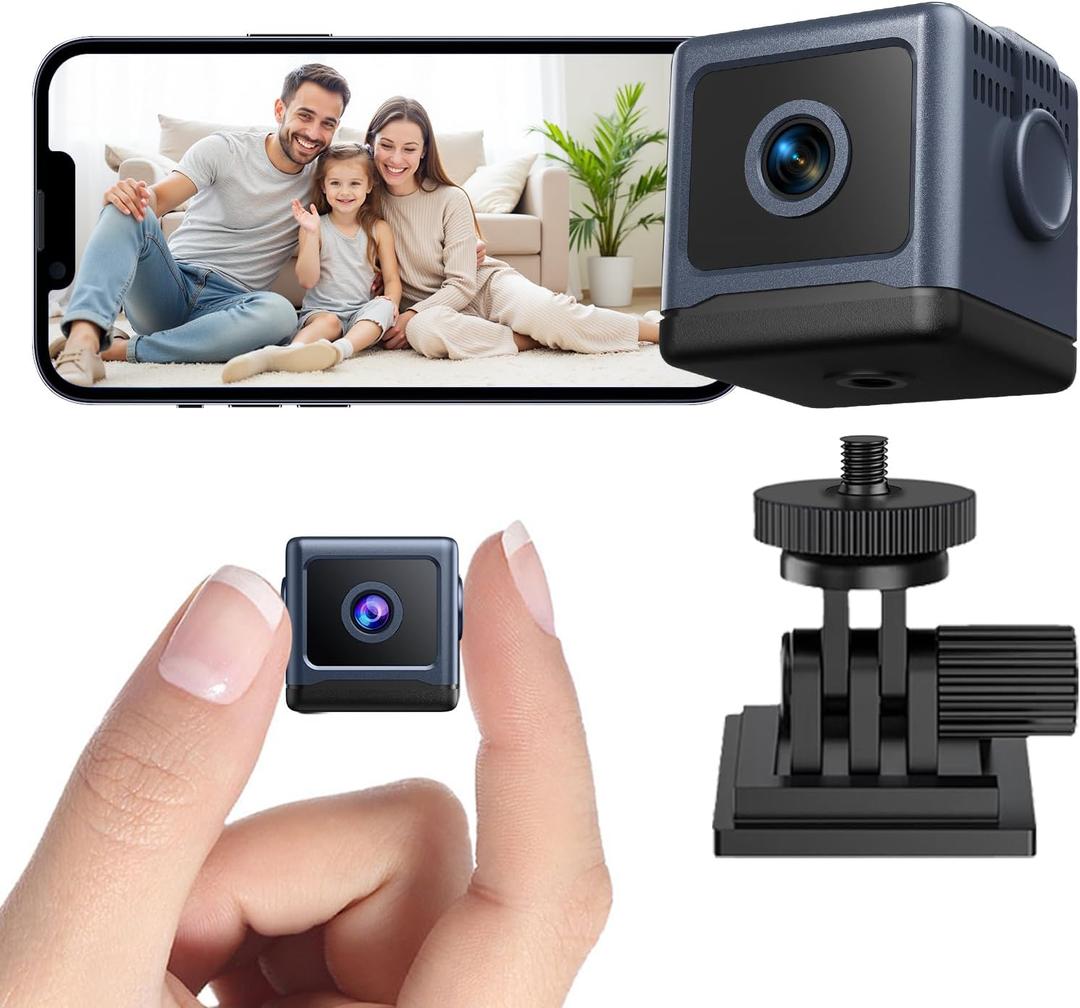 Home Camera HD Mini Indoor Camera Suitable for Home Office Security Elderly Baby and Pets (Video Only) Black