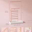 Lolalet Jewelry Organizer Stand, No Assembly Needed Display Storage with Rotating Earring Holder for Necklace Bracelet Rings, Galentines Valentines Gifts Room Dorm Decor for Women Girls -Rosegold