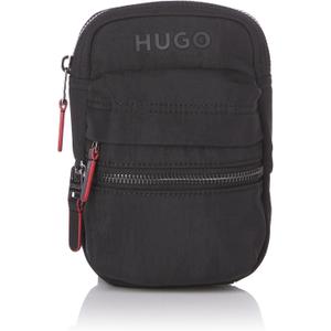 HUGO mens Repeat Logo Strap Small Crossbody Bag (One Size, Black Currant)