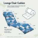 2 Pack Outdoor Chaise Lounge Chair Cushion 75.1 x 22.8 x 4.7 Inches 100% Waterproof Replacement Cotton Patio Pool Lounge Chair Cushion for Outdoor Furniture with Ties, Blue Leaf