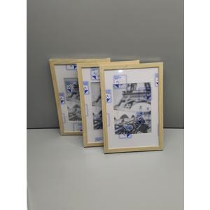 9x13 Picture Frame with Polished Plexiglass - Set of 3 - Use as 9x13 Frame with Mat or Display 9x13 Photo Without Mat - Galleria Collection - Picture Frames for Wall Display - Natural Oak
