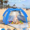 Baby Beach Tent with Fan, Portable Sun Shade Shelter for Baby & Toddler, 190T Silver Coated Kids Beach Tent with Solar Misting Fan for Beach, Pool, Park & Travel, 47.2 x 31.5 x 35.4 inches