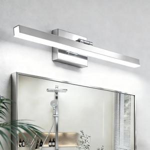 IZORRO Modern Bathroom Vanity Light 24 inch, Rotatable, 16W Dimmable Led Bathroom Light Fixture Over Mirror, Chrome Vanity Light Bar (Cool White 6000K)