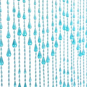 Crystal Beaded Curtain 35.5 x 79 Inches 45 Strands Acrylic Hanging Door Beads String Curtain Room Divider for Doorway Window Living Room Bedroom Decor, Wave Pattern - Teal