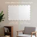 Lightomorrow Scalloped Bulletin Board, 36 x 24 Inches Felt Pin Board - Decorative Cork Alternative for Wall, 3' x 2' Foldable Picture Self-Adhesive Vision Prayer Board with 20 Pushpins - White