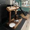 Wood Coffee Portafilter Holder Tamper Station, Multifunctional Espresso Organizer for 51mm-58mm Tamper distributors Portafilter Stand Espresso Accessories Holder Rack