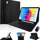 Keyboard Case for iPad Mini 7 (A17 Pro 2024) & Mini 6 (2021) 8.3inch - with Mouse and Magnetically Keyboard, Case with Pencil Holder for iPad Mini 7th / 6th Generation, Auto Sleep/Wake, Black