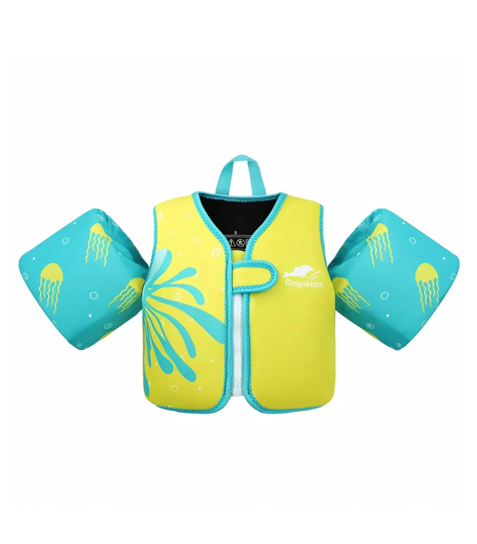 Gogokids Toddler Swim Vest, Kids Floaties for 20-50 lbs Girls & Boys, Buoyancy Jacket Swimming Aid with Water Wings for 2-3 Years, Pool/Beach