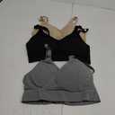 Stelle Nursing Bras Maternity Bra for Breastfeeding Pregnancy Wireless Bralette with Pads, Extenders & Clips (Medium, 3 Black+gray+beige)