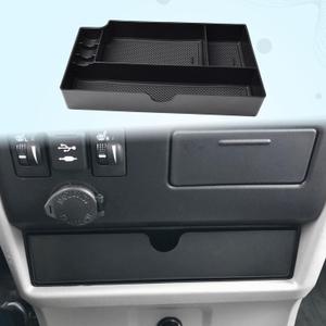 EDBETOS Console Drawer Tray Compatible with Toyota Sienna 2015-2019 2020 Interior Accessories Sienna Center Console Organizer Insert Tray Under Radio Storage Box Coin Container Phone Holder, ABS Black