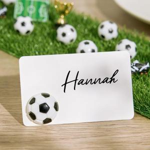 UNIQOOO 24Pcs Soccer Place Card Holders Bulk, Name Card Stands Set, for 2026 FIFA World Cup Sports Party Decor, Birthday Table Setting, Name Tag, Party Food Labels