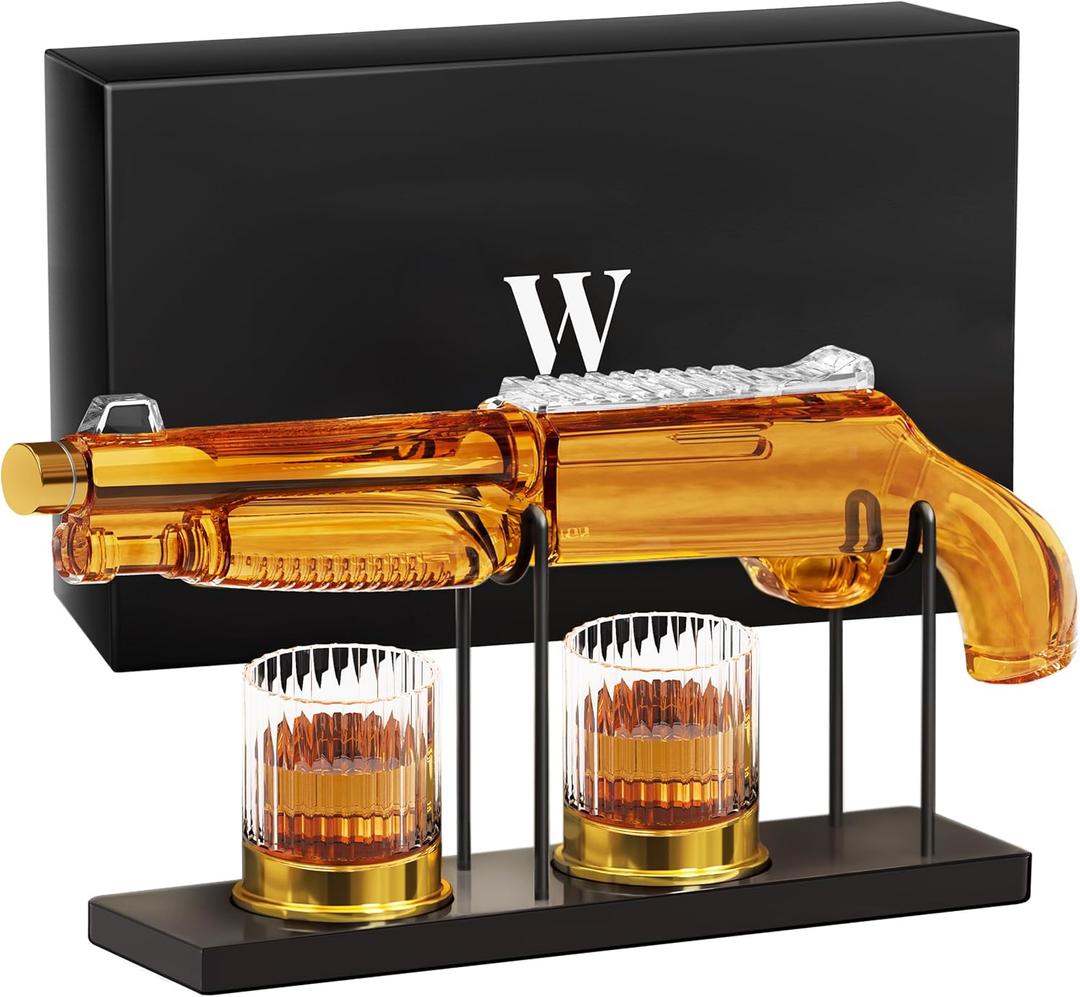 Whiskey Decanter Sets with 2 Glasses for Men Dad, The Wine Things Unique Gift for Christmas, Fathers, Husband, Boyfriend, Anniversary, Birthday Gift Ideas, Cool Drinking Accessories for Home Bar Party