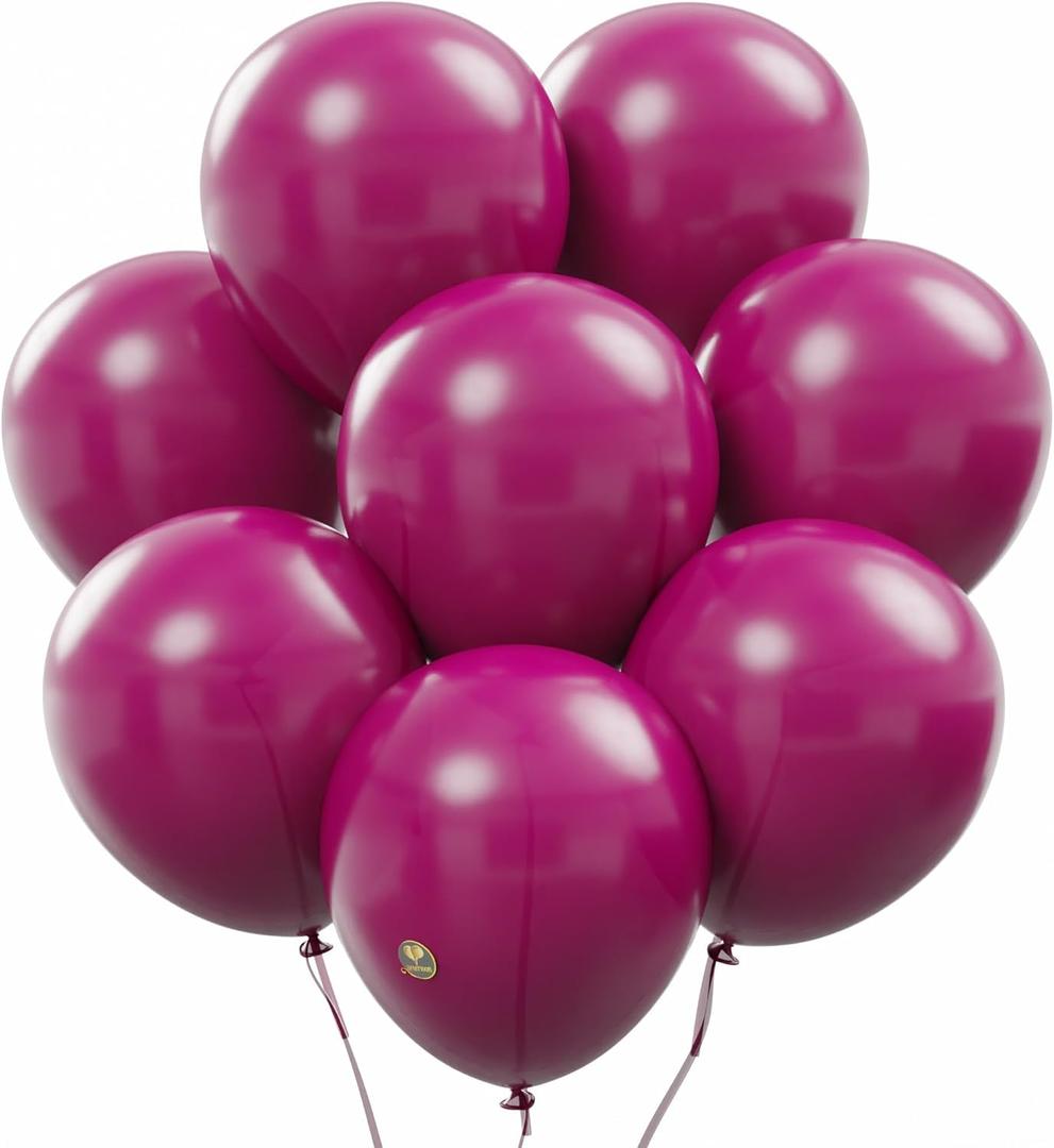 AFTERLOON Biodegradable Balloons Magenta 12 Inch 100 Pack, Matte Color Thickened Extra Strong Latex Helium Float, for Baby Shower Gender Reveal Garland Arch Wedding Birthday Party Decorations