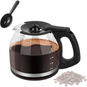 12-Cup Coffee Pot FOR Mr. Coffee 12 Cup Coffee Maker PLD12-RB PLD12-NP PLD12 Series Replacement Mr. Coffee Pot AM CG CHX CJ DW DR EVX JWX MV PL and VB Series Coffeemaker -Black Handle