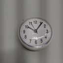 Weewooday Waterproof Bathroom Clock Small Digital White Shower Wall Clock with Easy Reading Face for Bathroom Pool Supplies(Suction Cup)