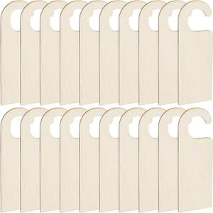 uxcell 20pcs Wooden Door Knob Hangers, Wood Door Knob Signs, Wood Door Tags for DIY Craft Door Home Office Hotel Restaurant Decoration