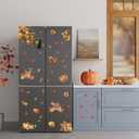 6 x ZAWE 9 Sheets Fall Window Clings Deers Maple Leaves Pumpkins Flowers Double-Sided Window Decals Stickers for Autumn Thanksgiving Party Home Classroom Office Decorations