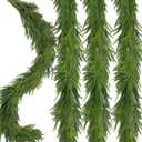 1 Pcs Artificial Norfolk Pine Garlands Christmas, 6 FT Dense Real Touch Winter Pine Garland Ornament, Green Artificial Greenery Garland for Table, Mantle, Wall, Indoor, Outdoor Christmas Decorations