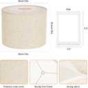 Beige Lamp shades Set of 2, Large Linen Drum Lampshades, 13" Top x 13" Bottom x 10" High Lamp Shade, Replacement Lampshades for Table and Floor Lamps, Pendant Light, Handcrafted, Easy Assembly