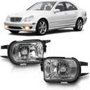 TangMiGe Fog Lights for Mercedes Benz C200 C230 C240 C320 C350 CL55/CL65/SL55/SL65 AMG CL500 CL600 CLK320 CLK500 SLK350 Base SL500 SL550 SL600 Convertible 2001-2009, A Pair, Clear Lens