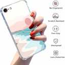 Case for iPhone SE2/SE3/7/8 with Minimalistic Design,Aesthetic Boho Summer Beach Sunset Pattern for Men Women,Clear Slim Soft TPU Bumper Case,4.7(Beach,7)