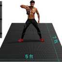Stepwaver Extra Large Exercise Mat, 7'x5' 8'x6' 10'x6' (8mm) Extra Thick Workout Mats for Home Gym Flooring, Non-Slip, Ultra Durable, High-Density Gym Mat for Cardio,Yoga, Jump Rope, MMA, Weights