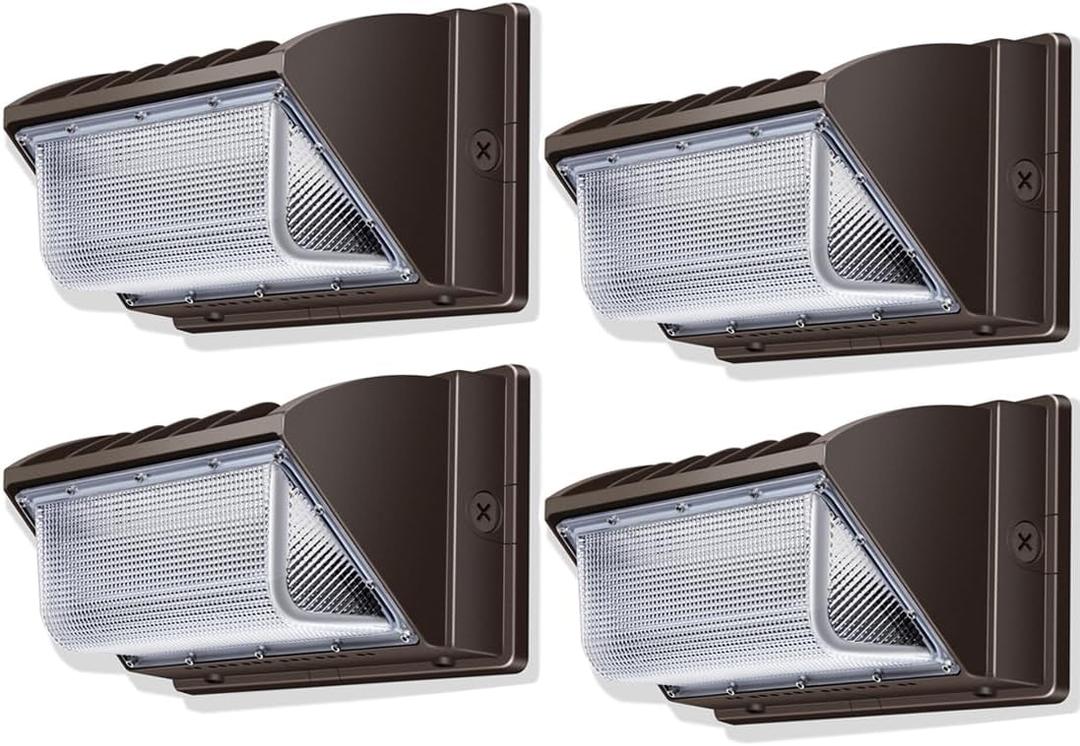 LEDMO Wall Pack Light 150w Waterproof 5000K 21000lm 100-277V Equivalent Energy Save Ultra Bright Commercial Outdoor LED Wall Lights Exterior Security Flood Lighting 4 Pack for Yard,Garage,Building (150W-4Pack-Non photocell)
