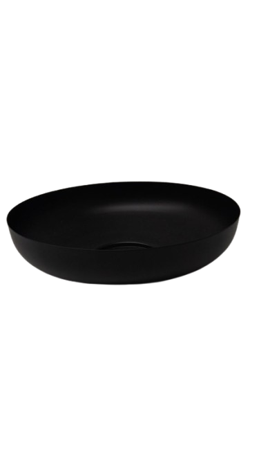 12 In Steel Bowl Decor Black