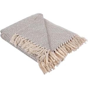 DII Diamond Throw Collection Cotton Woven, 50x60, Gray