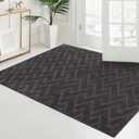 PURRUGS Easy Care Area Rug 4ft x 6ft, Non-Slip Machine Washable Entry Rug, Dog Door Mat, Stain Resistant Accent Rug for Hallway, Bedroom, Living Room and Mudroom, Charcoal, 48" X 72"