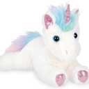Bearington Rainbow Shimmers Unicorn Stuffed Animal - 10" Fluffy and Cuddly White Stuffed Unicorn Plush with Soft Plush Fur for Play and Cuddles - Adorable Rainbow Stuffy Gift for Toddlers and Kids