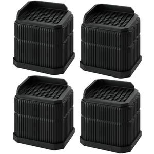 4 Pack Stackable Treadmill Incline Riser Blocks, Height Lift for Leveling & Uphill Training, Heavy Duty Support up to 4000 lbs, for Gym and Home Use (2 Layer(3nches), Black)