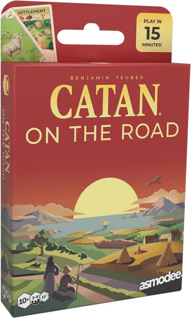 2 x CATAN On The Road - Portable Card Game Edition of CATAN for Travel & Quick Play, Build Trade & Settle Anywhere, Family Fun for Kids & Adults, Ages 10+, 3-4 Players, 15 Minute Playtime