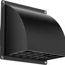 5 Inch Dryer Wall Vent Cover, HG Power Metal Wall Vent Cap Outside with Removable Screen & Cushioned Non-Return Flap for Home Wall, Air Condition, Range Hoods, Kitchen (Black)