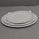 DOWAN Large Serving Platter, 16"/14"/12" Oval Platters Oven Safe, White Serving Plates for Wedding Decor, Ceramic Serving Dish for Entertaining Food, Set of 3
