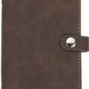 PATIKIL A7 PU Leather Binder Cover, 6 Ring Loose Leaf Binder Protector Round Ring Binder Cover Refillable Notebook Binder for Meeting Photocard Budget Notebook Folder, Dark Brown
