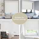 SUNOFF Cordless Blackout Roller Shades Blinds for Windows Free-Stop,Pull Down Room Darkening with Valance,Thermal Insulated Woven Fabric Window Door Blinds for Home,Office,Linen 20" W x 72" H