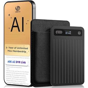 AI Voice Recorder with App Control : AI Transcription, Summarization & Mind Maps, Portable AI Note Taking Device with Case 64GB Memory Recording for Calls, Speeches, Meetings, Interviews(Black)